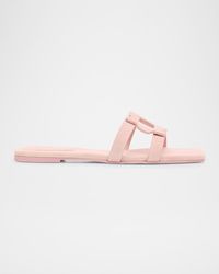 Jonathan Simkhai - Monogram Suede Flat Slide Sandals - Lyst