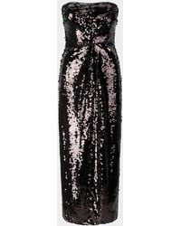 STAUD Casey Sequined Strapless Maxi Dress in Green | Lyst STAUD Casey Sequined Strapless Maxi Dress in Green | Lyst