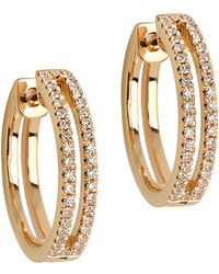 Bridget King Jewelry - 14k Open Bar Diamond Huggie Earrings - Lyst