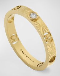 Gucci - Icon 18k Yellow Gold & 0.03 Tcw Diamond Star Ring - Lyst