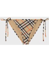 Burberry - Check Bikini Briefs - Lyst