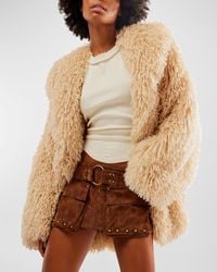 Free People - We The Free Micro Mini Vegan Suede Skort - Lyst