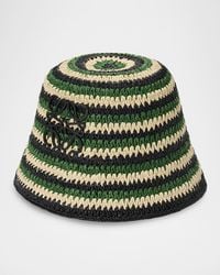 Loewe - Anagram Striped Raffia Bucket Hat - Lyst