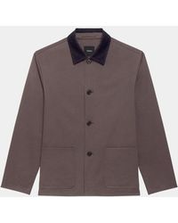 Theory - Corduroy-Collar Cotton Twill Jacket - Lyst