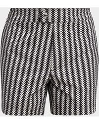 Tom Ford - Apos;S Geometric-Print Nylon Swim Trunks - Lyst