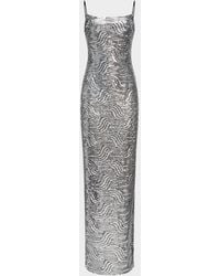 Halston Satin Organza Tiered Degrade Gown in Black Lyst