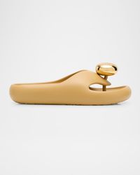 Loewe - Pebble Patent Toe-Post Slide Sandals - Lyst