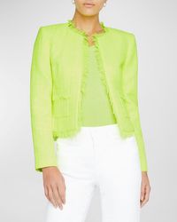 L'Agence - Angelina Neon Tweed Jacket - Lyst