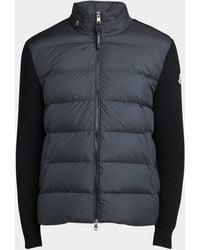 Moncler - Wool Knit Padded Jacket With Hood - Lyst