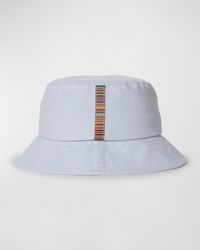 Paul Smith - Linen Bucket Hat With Stripe Trim - Lyst