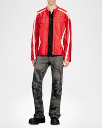 DIESEL 'L-Hein' Leather Jacket in Black for Men | Lyst