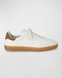 Loro Piana - Mixed Leather Low-Top Tennis Sneakers - Lyst