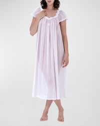 Celestine - Coralie Ruched Lace-Trim Cotton Nightgown - Lyst