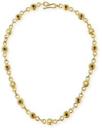 Jean Mahie - 22k Gold Link Necklace With Diamonds, Sapphires & Rubies - Lyst