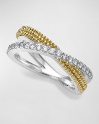 Lagos - Sterling Silver & 18k Yellow Gold Caviar X Ring - Lyst