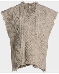 R13 - Boyfriend Cable-Knit Wool-Blend Sweater Vest - Lyst