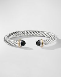 David Yurman - Cable Bracelet With Gemstone And 14k Gold In Silver, 7mm - Lyst