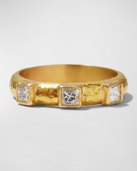 Elizabeth Locke - 19k Gold & Square Diamond Stack Ring, Size 6.5 - Lyst