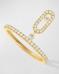 Messika - Move Uno Pave Drop Ring In 18k Yellow Gold With Diamonds, Size 52 - Lyst