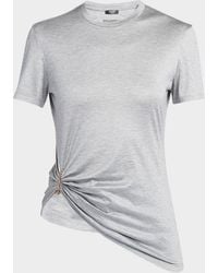 Versace - Medusa Pin-Gathered Jersey T-Shirt - Lyst