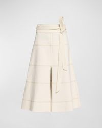 Tanya Taylor - Hudson High-Waist Belted Denim Midi Skirt - Lyst