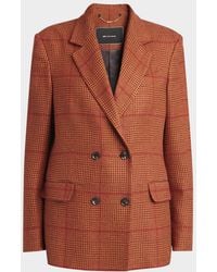Kiton - Check Double-Breasted Blazer Jacket - Lyst