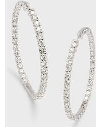 Neiman Marcus - Lab Grown Diamond 18K Round Hoop Earrings, 2"L, 9.75Tcw - Lyst