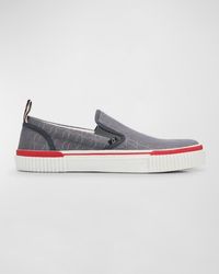 Christian Louboutin - Pedro Boat Jacquard Monogram Slip-On Sneakers - Lyst