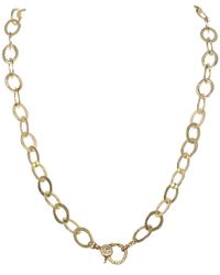 Margo Morrison - Matte Vermeil And Sterling Silver Flat Chain Necklace With Diamond Clasp - Lyst