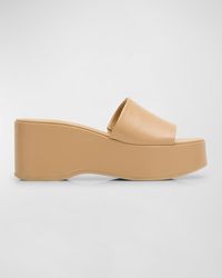 Vince - Polina Leather Slide Platform Sandals - Lyst