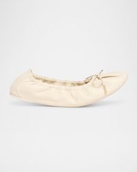 Ferragamo - Joelle Leather Bow Ballerina Flats - Lyst