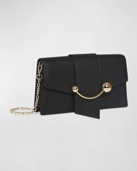 Strathberry - Crescent Flap Leather Chain Shoulder Bag - Lyst
