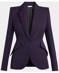 McQueen - Grain De Poudre Wool Single-Breasted Blazer - Lyst