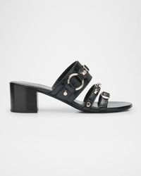 Balenciaga - City Leather Block-Heel Sandals - Lyst