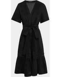 Kobi Halperin - Miranda Pintuck Tiered Linen-Silk Midi Dress - Lyst