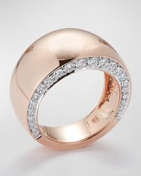 WALTERS FAITH - Lytton Rose Wide High Polish Band With Rhodium And Diamonds - Lyst