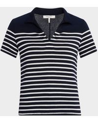 Rag & Bone - Stripe Short-Sleeve Polo Top - Lyst