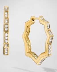 David Yurman - Zig Zag Stax Hoop Earrings With Diamonds - Lyst