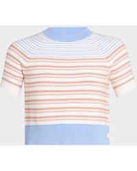 10 Crosby Derek Lam - Case Short-Sleeve Striped Sweater - Lyst