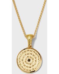 Marco Dal Maso - Yellow Gold Icon Pendant Necklace With Single Black Diamond - Lyst