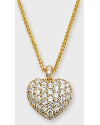 Neiman Marcus - 18k Gold Diamond Heart Pendant Necklace - Lyst