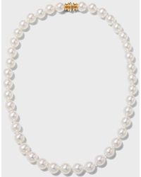 Assael - 16" Akoya Cultured 9.5mm Pearl Necklace With Yellow Gold Clasp - Lyst