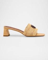 Jonathan Simkhai - Sydney Raffia Monogram Slide Sandals - Lyst