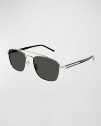 Saint Laurent - Sl 665 Metal Aviator Sunglasses - Lyst
