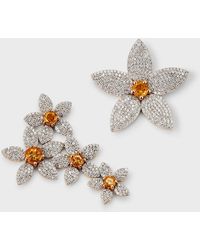 Siena Jewelry - 14k Two-tone Gold Citrine Diamond Daisy Crawler Stud Earrings - Lyst