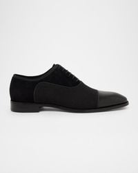 Christian Louboutin - Greggory Leather & Fabric Oxford Shoes - Lyst