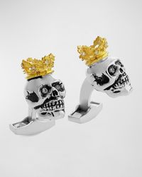 Tateossian - King Skull Cuff Links W/Golden Plating - Lyst