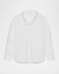 Givenchy - Wide-Collar Cotton Poplin Oversized Shirt - Lyst