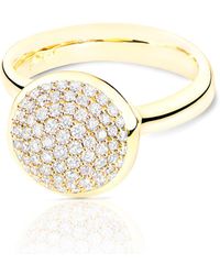 Tamara Comolli - Bouton 18k Yellow Gold Pave Diamond Dome Ring, Size 7 - Lyst