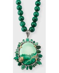 Stephen Dweck - Chrysoprase Emerald And Malachite Bead Pendant Necklace - Lyst